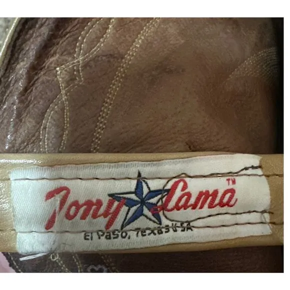 Tony Lama Made in USA Western Leather Boots Mens Size 12