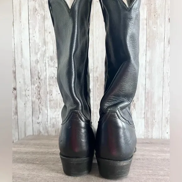 Tony Lama Men’s Black Leather Western Cowboy Boots