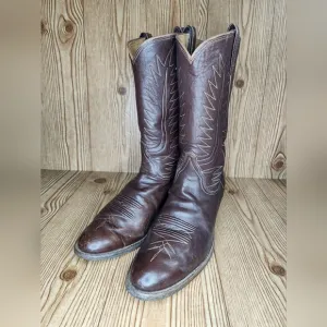 Tony Lama Men's Brown Western Leather Cowboy‎ Boot Size 11