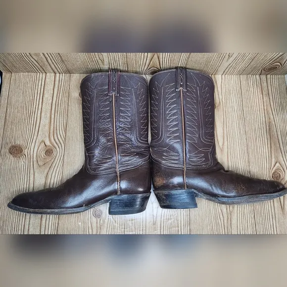 Tony Lama Men's Brown Western Leather Cowboy‎ Boot Size 11