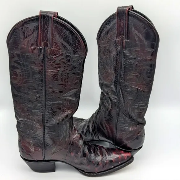 Tony Lama Quill Ostrich Western Boots