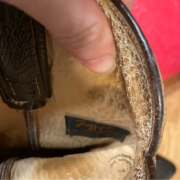 Tony‎ Lama Vintage Gold Label Classic Brown  Cowboy Boots Mens 8D