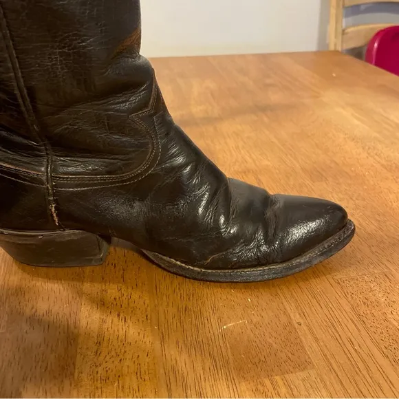 Tony‎ Lama Vintage Gold Label Classic Brown  Cowboy Boots Mens 8D