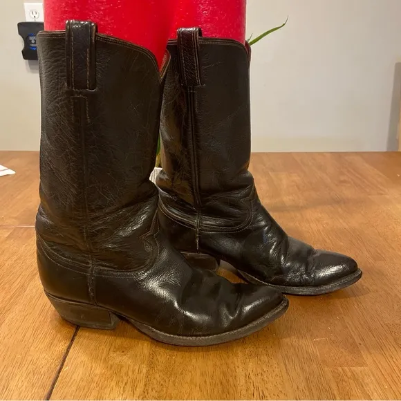 Tony‎ Lama Vintage Gold Label Classic Brown  Cowboy Boots Mens 8D