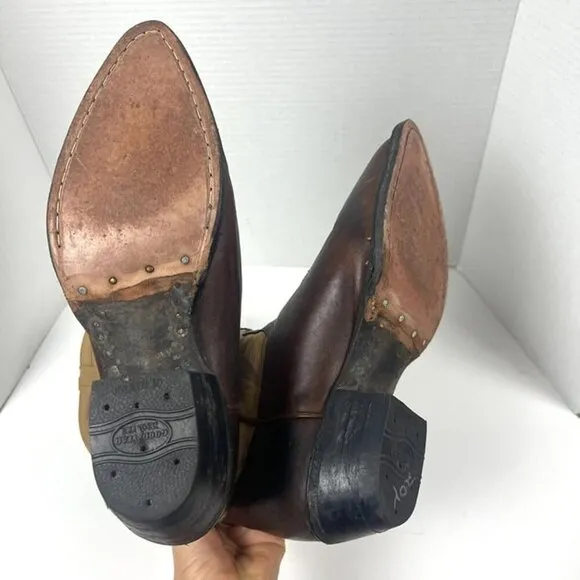 Tony Lama Western Slip On Embroidered Leather Cowboy Boots Men’s Size 8.5 D