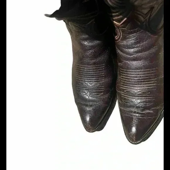 TONY LAMA USA 6283‎ VINTAGE BROWN LEATHER WESTERN COWBOY BOOTS 9.5 D