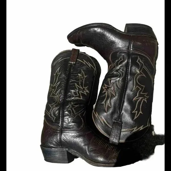 TONY LAMA USA 6283‎ VINTAGE BROWN LEATHER WESTERN COWBOY BOOTS 9.5 D