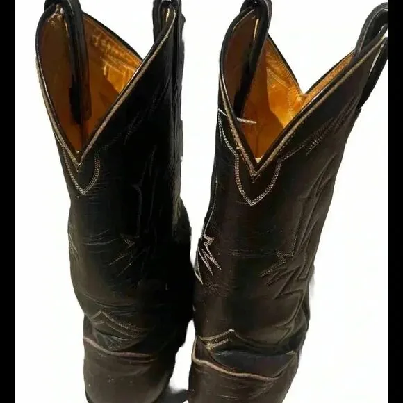 TONY LAMA USA 6283‎ VINTAGE BROWN LEATHER WESTERN COWBOY BOOTS 9.5 D