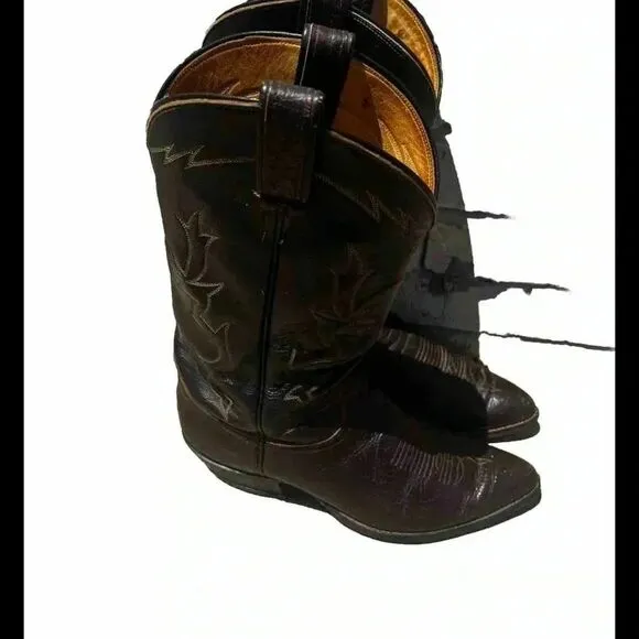 TONY LAMA USA 6283‎ VINTAGE BROWN LEATHER WESTERN COWBOY BOOTS 9.5 D