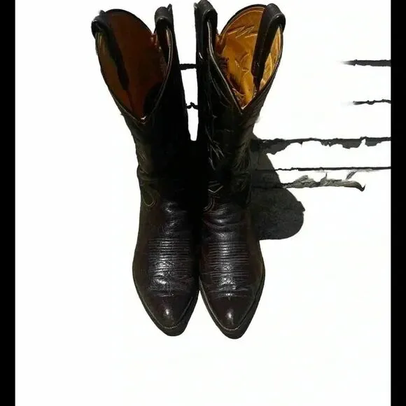 TONY LAMA USA 6283‎ VINTAGE BROWN LEATHER WESTERN COWBOY BOOTS 9.5 D