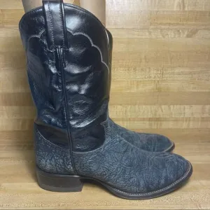 Tony Lama Black Leather Boots Two Tone style 2206 size 8D Cowboy Boots
