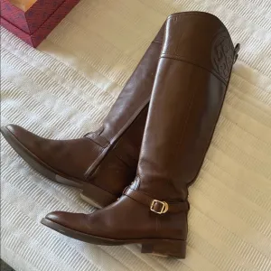 Tory Birch Brown Leather Riding Boots
