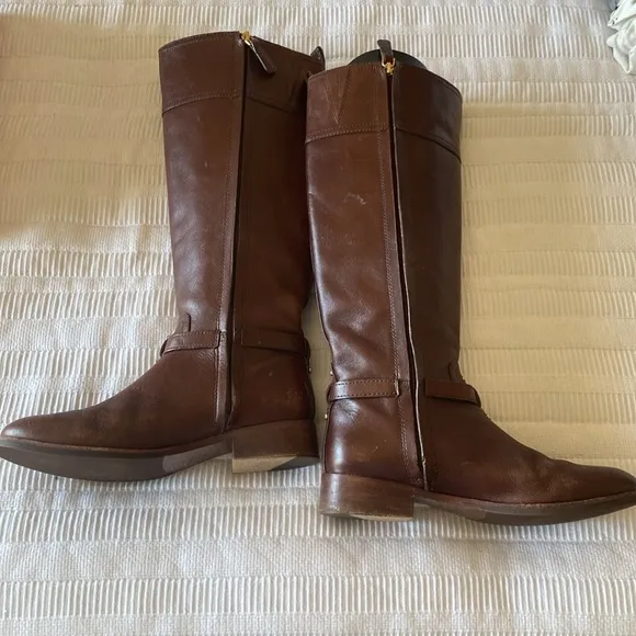 Tory Birch Brown Leather Riding Boots