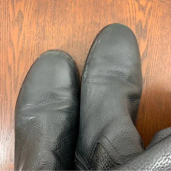 Tory Burch Alaina Leather Riding Boot Suede Trim 8.5