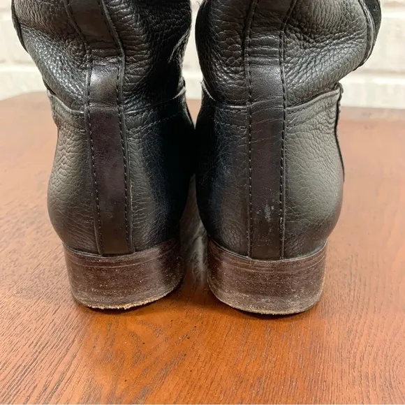 Tory Burch Alaina Leather Riding Boot Suede Trim 8.5