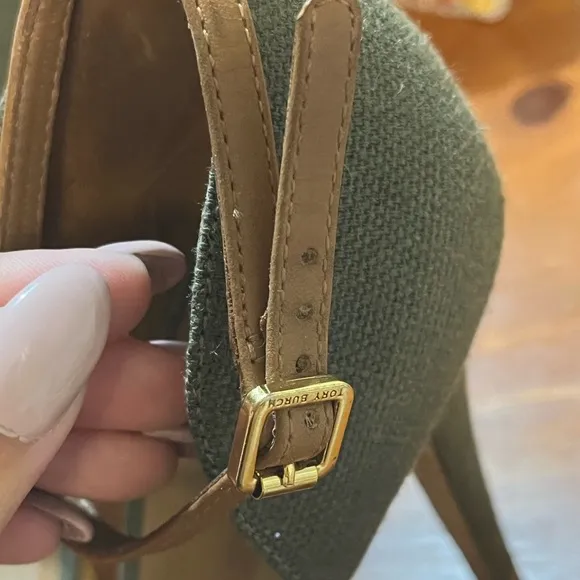 Tory Burch ‘Amina’ High Heel Sandals In Olive, Size US 10M, No Box