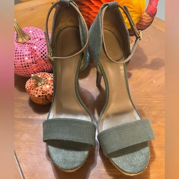 Tory Burch ‘Amina’ High Heel Sandals In Olive, Size US 10M, No Box