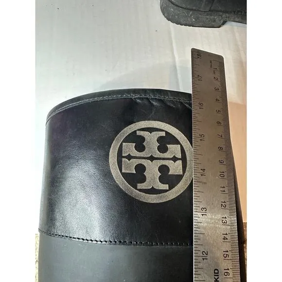 Tory Burch Authentic Logo Black Rainboots Size 8