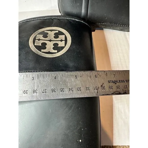 Tory Burch Authentic Logo Black Rainboots Size 8