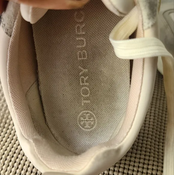 Tory Burch Beige Suede Leather Sneakers
