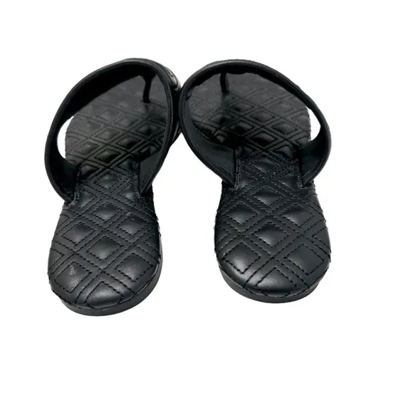 Tory Burch Black Fleming Flat Thong Sandal Sz 5.5