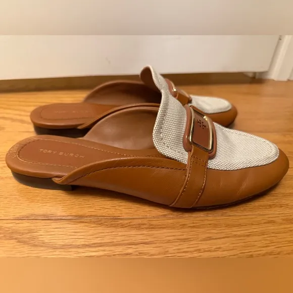 Tory Burch Brown and Cream Loafers, 7