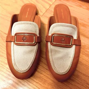 Tory Burch Brown and Cream Loafers, 7