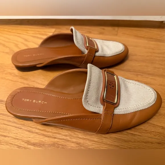 Tory Burch Brown and Cream Loafers, 7