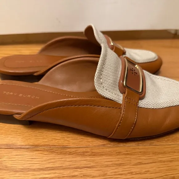 Tory Burch Brown and Cream Loafers, 7