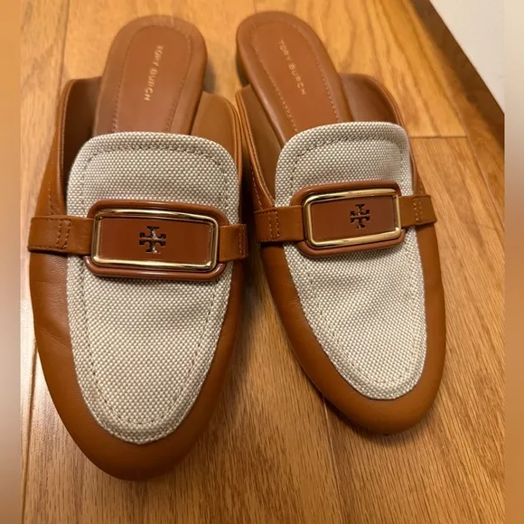 Tory Burch Brown and Cream Loafers, 7