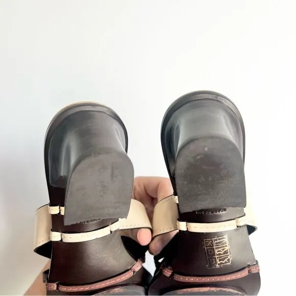 Tory Burch Brown Genuine Leather Heeled Sandals Size 8.5 M
