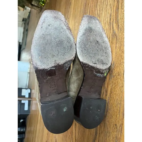 Tory Burch Brown Suede River Rock Medallion Chelsea Shoes Boots  Women's Size 7