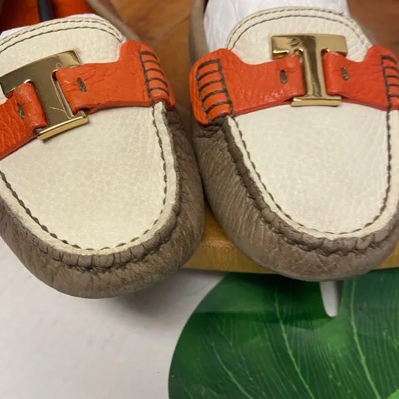 Tory Burch Casey Driver Tumbled Leather Loafers