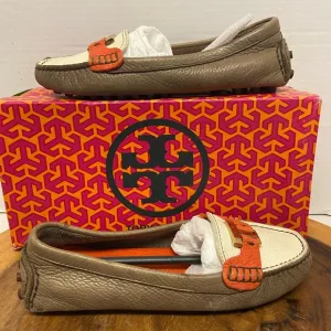 Tory Burch Casey Driver Tumbled Leather Loafers
