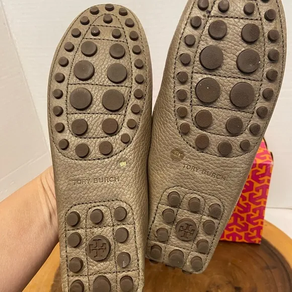 Tory Burch Casey Driver Tumbled Leather Loafers