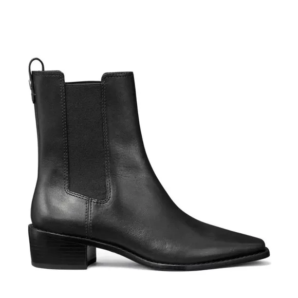 Tory Burch Chelsea Classic Ankle Boots/Dust Bag Black Nappa Leather 8.5 NWT