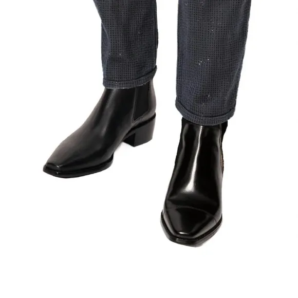 Tory Burch Chelsea Classic Ankle Boots/Dust Bag Black Nappa Leather 8.5 NWT