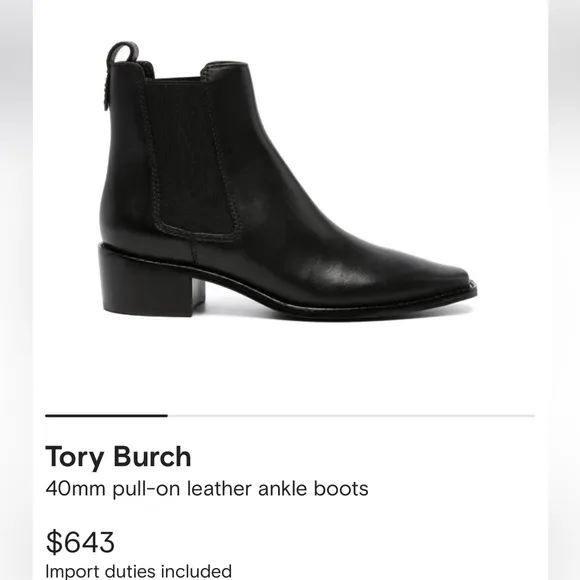 Tory Burch Chelsea pull on ankle boots size 7.5