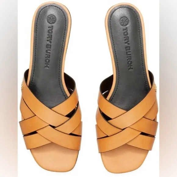 Tory Burch City Flat Slide Slip On Casual Sandals Women’s Size 8 M in Light Tan