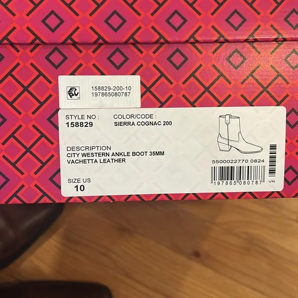 Tory Burch City Western Brown Leather Ankle Boots - 10