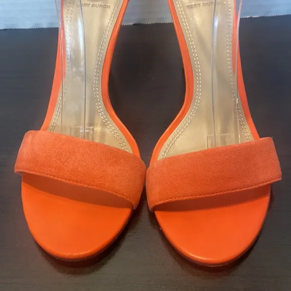 Tory Burch Classic Coral Suede Ankle Strap Heels Sandals Size 9