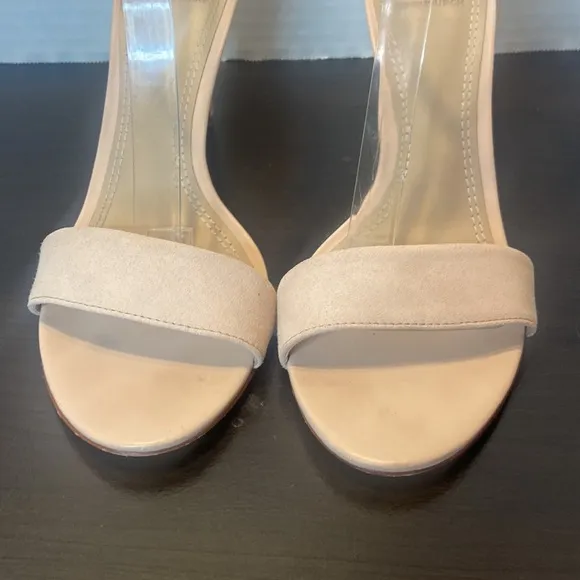 Tory Burch Classic Pale Pink Suede Ankle Strap Heels Sandals Size 9