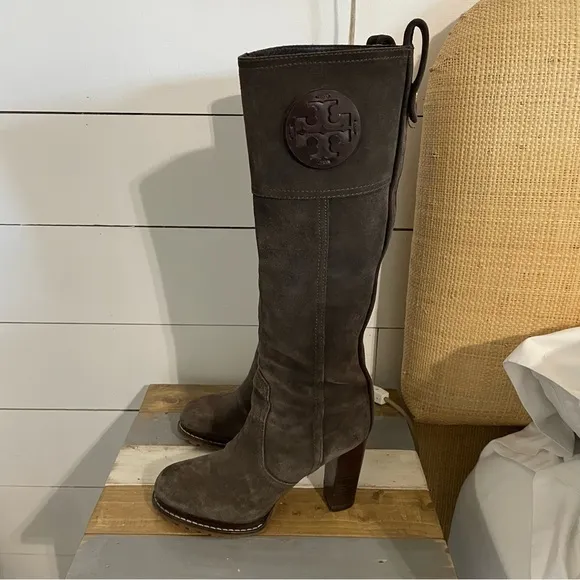 Tory Burch Claudia Suede Knee-High Boots Size 8