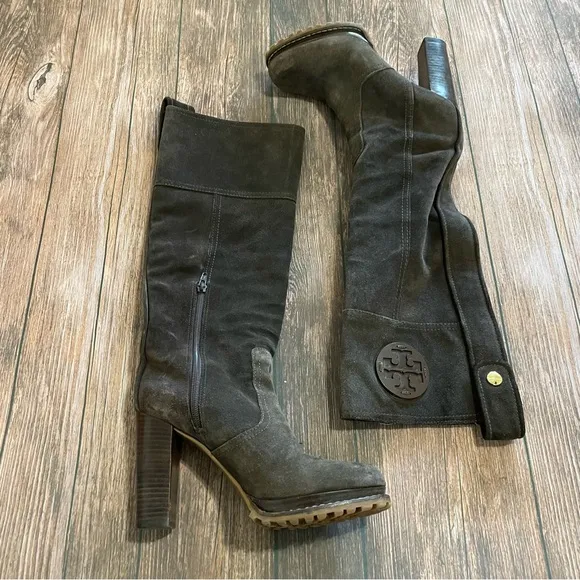 Tory Burch Claudia Suede Knee-High Boots Size 8
