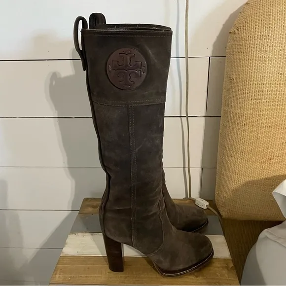Tory Burch Claudia Suede Knee-High Boots Size 8