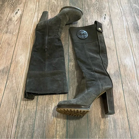 Tory Burch Claudia Suede Knee-High Boots Size 8