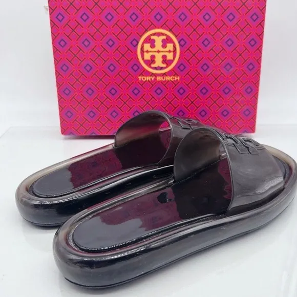Tory Burch Clear Bubble Jelly Flat Sandals