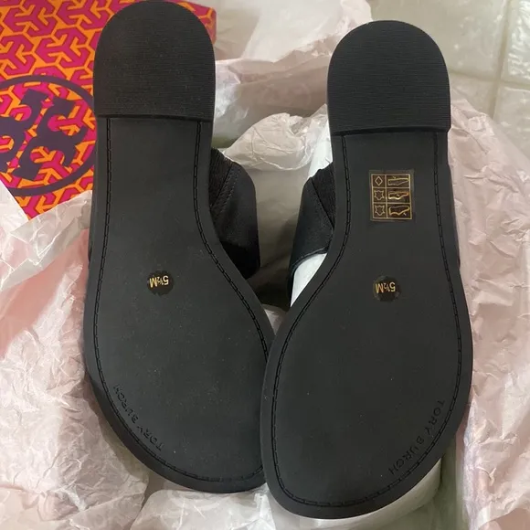 Tory Burch Denton Band Flat Sandals calf leather