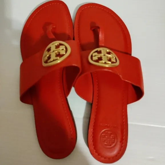 TORY BURCH Everly Backless Flat Thong Sandals RED