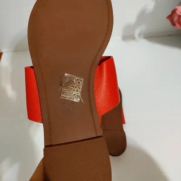 TORY BURCH Everly Backless Flat Thong Sandals RED